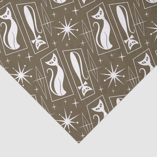 Atomic Star Cat MidCentury Moderne Kerstmis MCM T Tissuepapier (Detail)