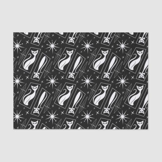Atomic Star Cat MidCentury Moderne Kerstmis MCM T Tissuepapier (Voorkant)