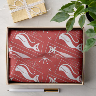 Atomic Star Cat MidCentury Moderne Kerstmis MCM T Tissuepapier