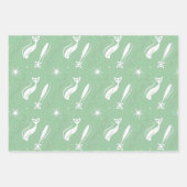 Atomic Star Cat MidCentury Moderne kerstpasta Inpakpapier Vel (Voorkant 3)