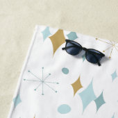 Atomic Starburst Mid Century Modern Aqua Gold Strandlaken (In situ)