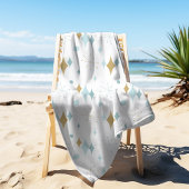 Atomic Starburst Mid Century Modern Aqua Gold Strandlaken