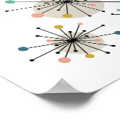 Atomic Starburst Mid Century Modern gestileerd Poster (Hoek)