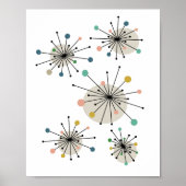 Atomic Starburst Mid Century Modern gestileerd Poster (Voorkant)