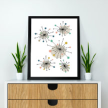 Atomic Starburst Mid Century Modern gestileerd