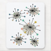 Atomic Starburst midden in de eeuw Modern Muismat (Voorkant)