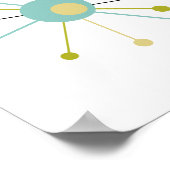 Atomic Starburst midden in de eeuw Modern Poster (Hoek)