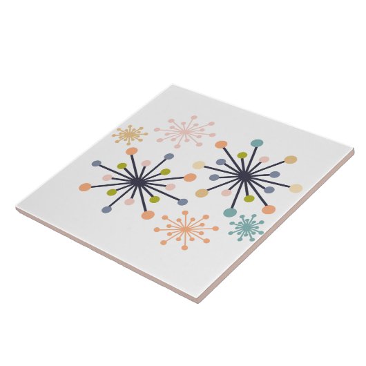 Atomic Starburst Pastels Tegeltje (Zijkant)