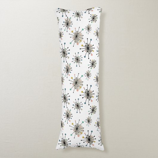 Atomic Starburst Pattern Midden-eeuw Lichaamskussen (Voorkant Verticaal)