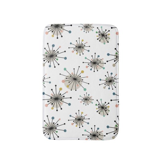 Atomic Starburst Pattern Retro mid Century Modern Badmat (Voorkant Verticaal)