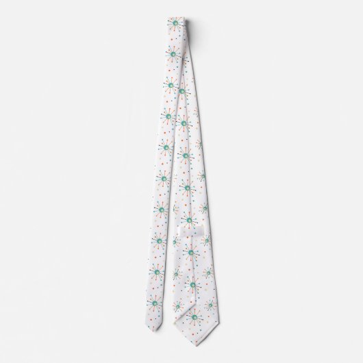 Atomic Starburst Pattern Retro mid Century Modern Stropdas (Achterkant)