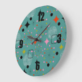 Atomic Starburst Retro Design Sierkussen Grote Klok (Hoek)