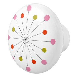 Atomic Starburst Retro keramische tegel Knop