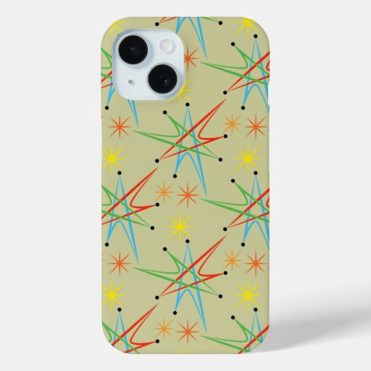 Atomic Starburst Retro Multicolored Patroon Case-Mate iPhone Case (Achterkant)