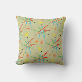 Atomic Starburst Retro Multicolored Patroon Kussen