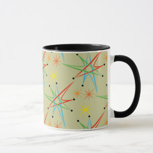 Atomic Starburst Retro Multicolored Patroon Mok