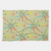 Atomic Starburst Retro Multicolored Patroon Theedoek (Horizontaal)