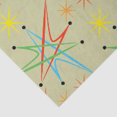 Atomic Starburst Retro Multicolored Patroon Tissuepapier (Detail)