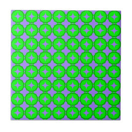 Atomic Starburst Sparkle Retro Neon Groen Patroon Tegeltje