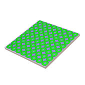 Atomic Starburst Sparkle Retro Neon Groen Patroon Tegeltje (Zijkant)