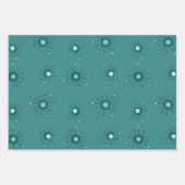Atomic Starbursts Blauwgroen Inpakpapier Vel (Voorkant 2)