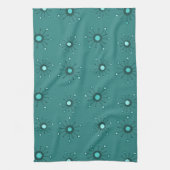 Atomic Starbursts Blauwgroen Theedoek (Verticaal)