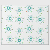 Atomic Starbursts Colorful Turquoise Cadeaupapier (Vlak)