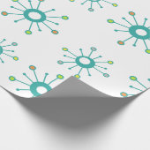 Atomic Starbursts Colorful Turquoise Cadeaupapier (Hoek)