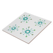 Atomic Starbursts Colorful Turquoise Tegeltje (Zijkant)