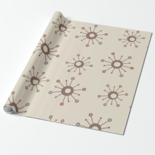 Atomic Starbursts Natuur Earth Tones Cadeaupapier