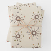 Atomic Starbursts Natuur Earth Tones Inpakpapier Vel (In situ)