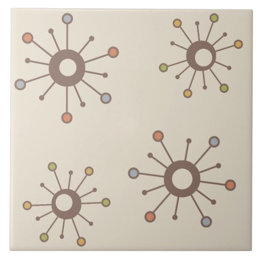 Atomic Starbursts Natuur Earth Tones Tegeltje (Voorkant)