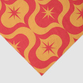 Atomic Starbursts op rode en Oranje Ogee Pattern Tissuepapier (Detail)