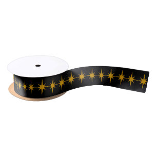 Atomic Stars Gouden Mosterd en Zwart Satijnen Lint