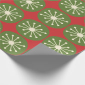 Atomic Stippen Mid Century Modern Retro Christmas Cadeaupapier (Hoek)