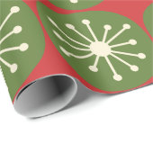 Atomic Stippen Mid Century Modern Retro Christmas Cadeaupapier (Rol Hoek)