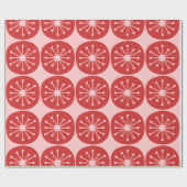 Atomic Stippen Retro Mid Century Roze en Rood Patr Cadeaupapier (Vlak)