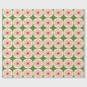 Atomic Stippen Retro Midcentury kerstpatroon Cadeaupapier (Vlak)