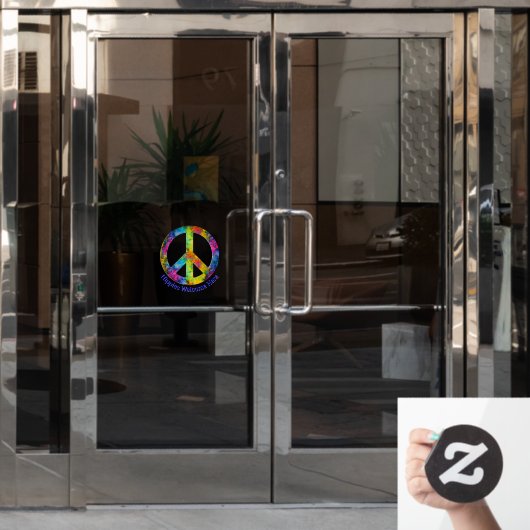 [Atomic Stropdas-Dye] Peace Sign Symbol Cling Raamsticker (Kantoordeur)