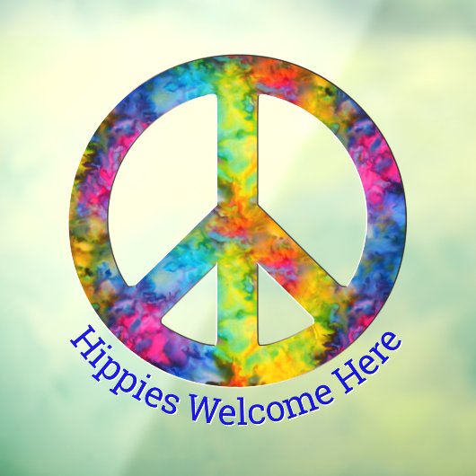 [Atomic Stropdas-Dye] Peace Sign Symbol Cling Raamsticker (Vel 3)