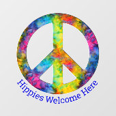 [Atomic Stropdas-Dye] Peace Sign Symbol Cling Raamsticker (Vel)