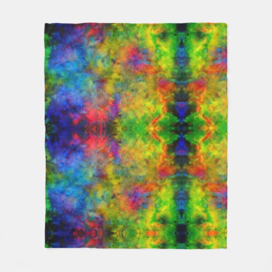[Atomic Stropdas-Dye] Psychedelic Rainbow-kleuren Fleece Deken (Voorkant)