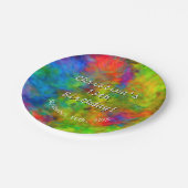 [Atomic Stropdas-Dye] Psychedelic Rainbow-kleuren Papieren Bordje (Gekanteld)