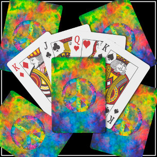 [Atomic Stropdas-Dye] Psychedelic Rainbow-kleuren Pokerkaarten