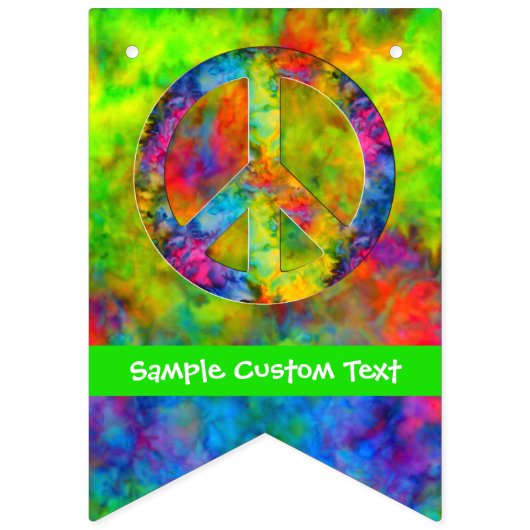 [Atomic Stropdas-Dye] Rainbow Colors Peace Sign Hi Vlaggetjes (Tweede vlag)