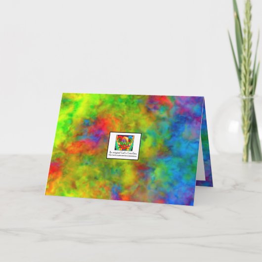 [Atomic Stropdas-Dye] Regenboogkleuren Vlinder Kaart (Achterkant)