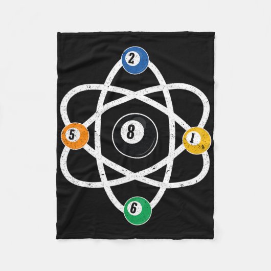 Atomic Structure Biljart Mannen Funny 8 Ball Pool Fleece Deken (Voorkant)