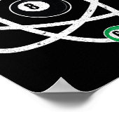 Atomic Structure Biljart Mannen Funny 8 Ball Pool Poster (Hoek)