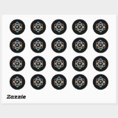 Atomic Structure Biljart Mannen Funny 8 Ball Pool Ronde Sticker (Vel)