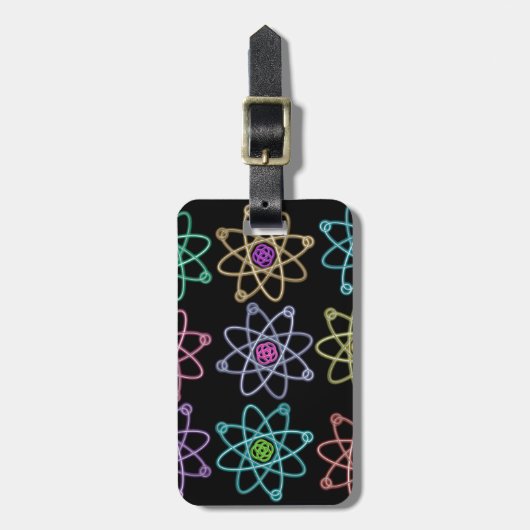 Atomic Structure Pattern Science Bagagelabel (Voorkant verticaal)
